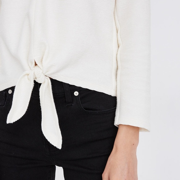 NWT Madewell Plus Long Sleeve Tie Front Top - Picture 3 of 4